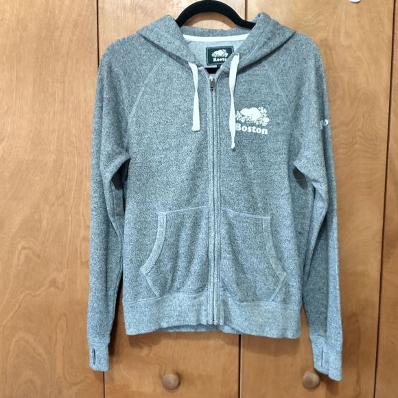 COPY - Roots Light Gray Unisex Full Zip Soft Fleece Hoodie (S/P) - Picture 2 of 10